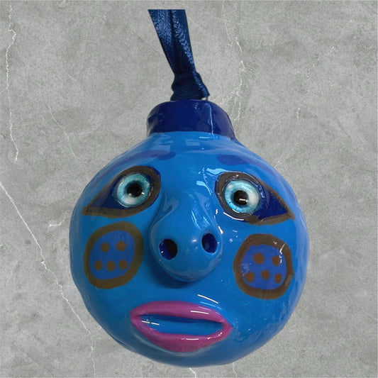 Whimsical Quirky Face Ornament Handmade Clay