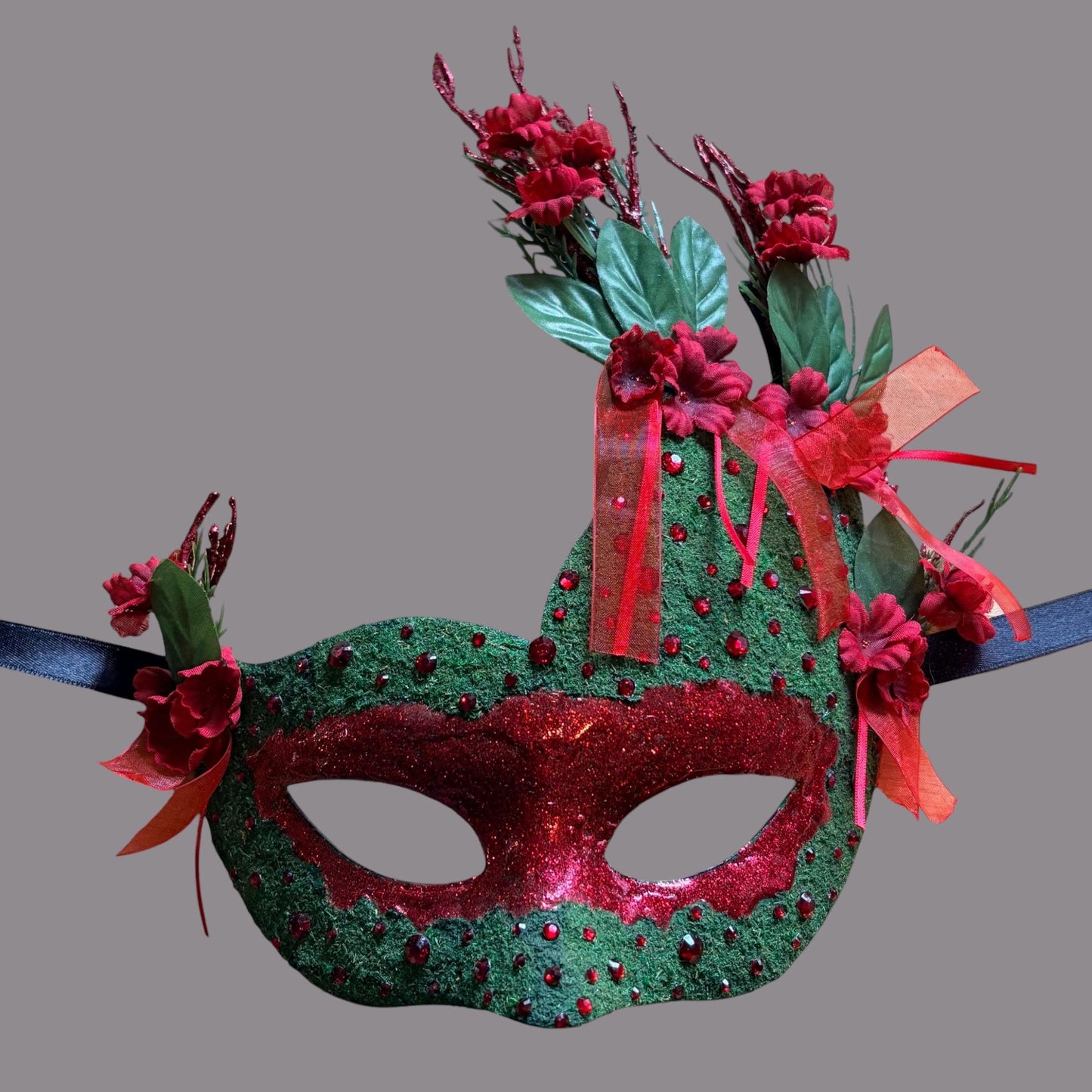 Woodland Fairy Mask | Moss Masquerade Mask | Fantasy Costume Accessory | Renaissance Faire Costume | Fairy Festival