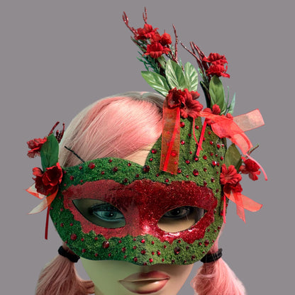 Woodland Fairy Mask | Moss Masquerade Mask | Fantasy Costume Accessory | Renaissance Faire Costume | Fairy Festival