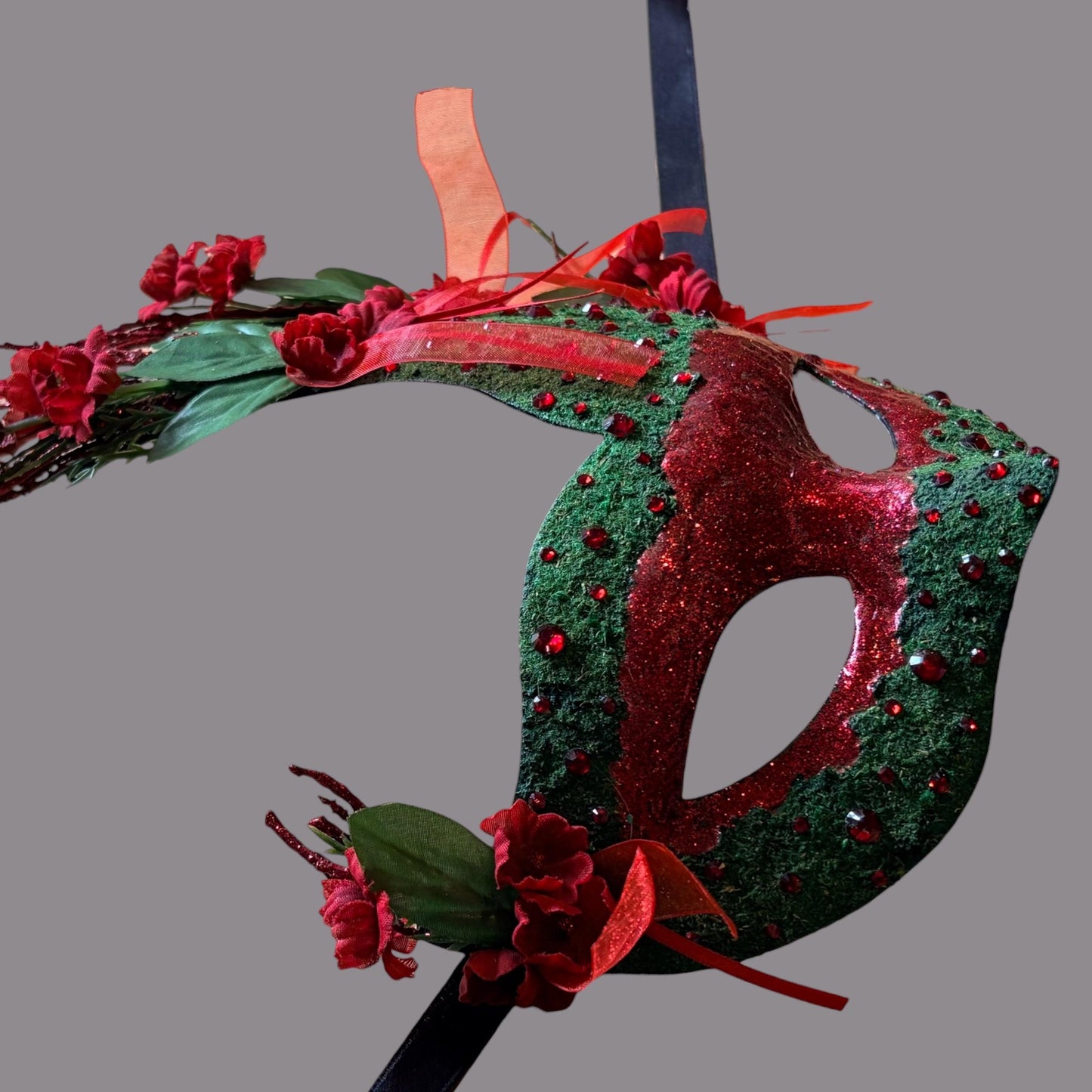 Woodland Fairy Mask | Moss Masquerade Mask | Fantasy Costume Accessory | Renaissance Faire Costume | Fairy Festival
