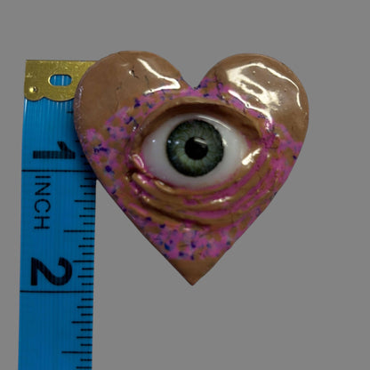 Handmade Creepling Heart Magnet: Quirky One-Eyed Sculpture, Collectible Gift  Monster