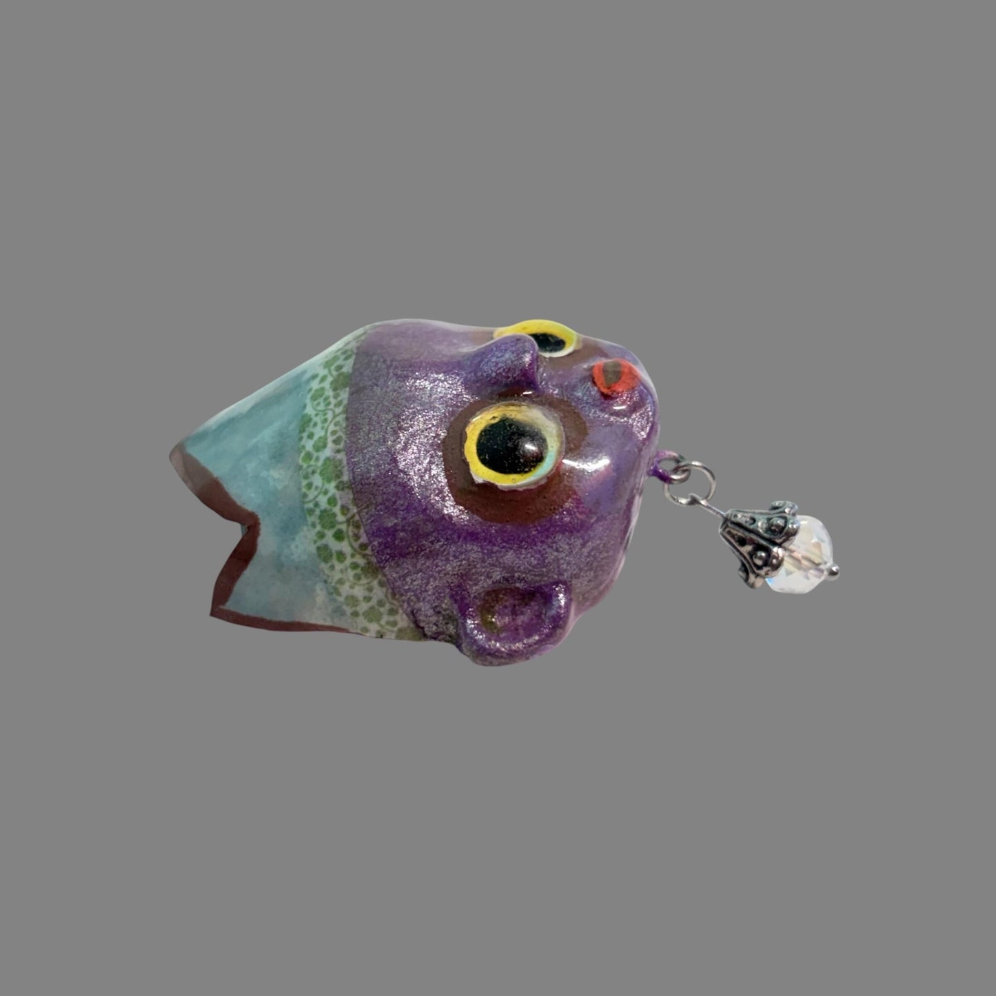 Handpainted Monster Fridge Magnet: Crowned Fae Goblin Kitchen Decor