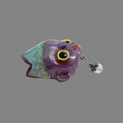Handpainted Monster Fridge Magnet: Crowned Fae Goblin Kitchen Decor