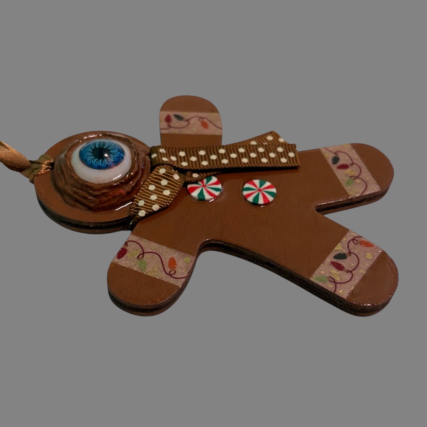 Hand-Painted One-Eyed Gingerbread Man Ornament