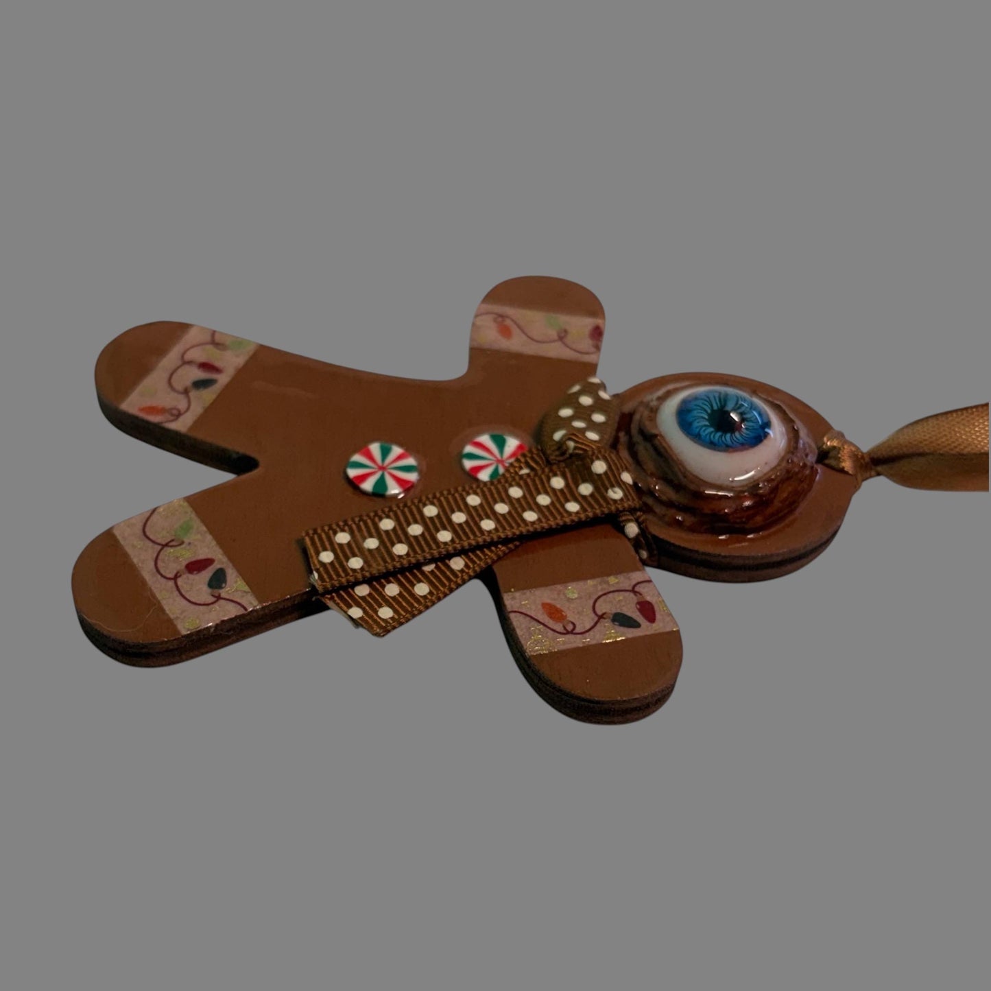 Hand-Painted One-Eyed Gingerbread Man Ornament