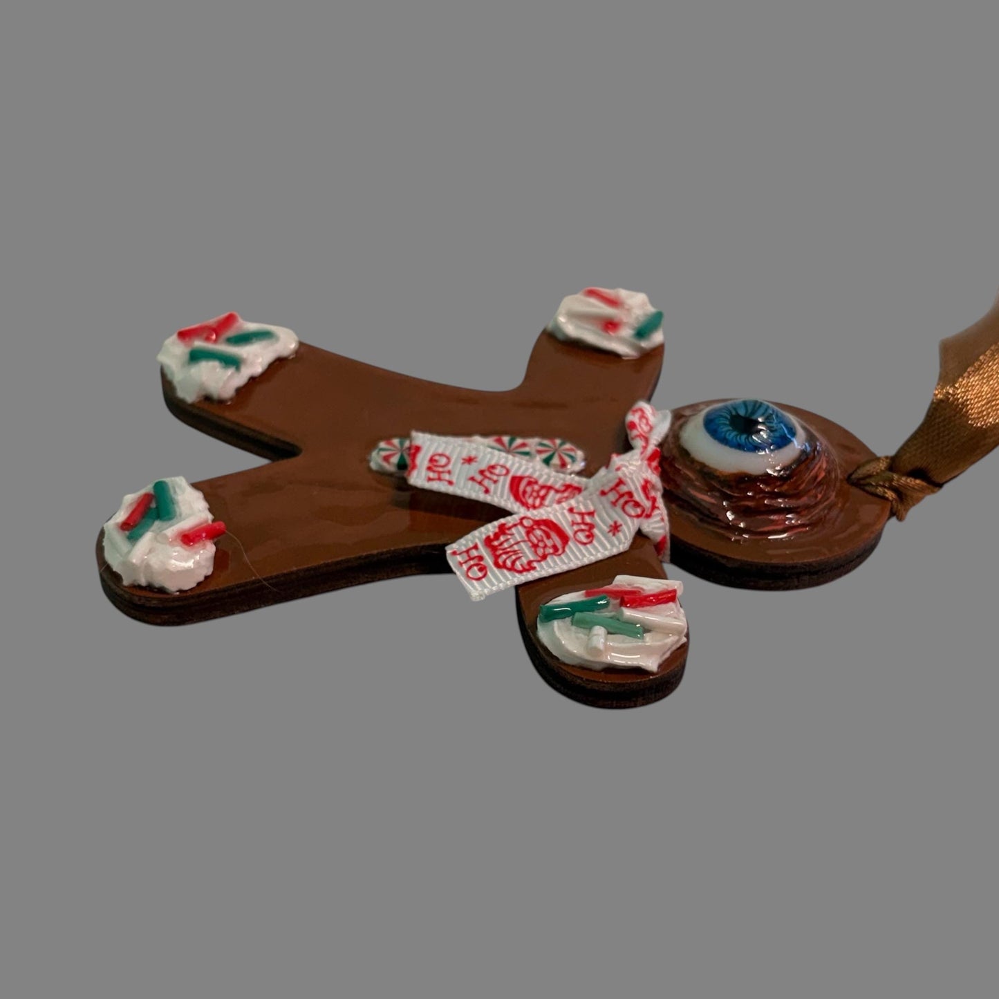 Hand-Painted One-Eyed Gingerbread Man Ornament