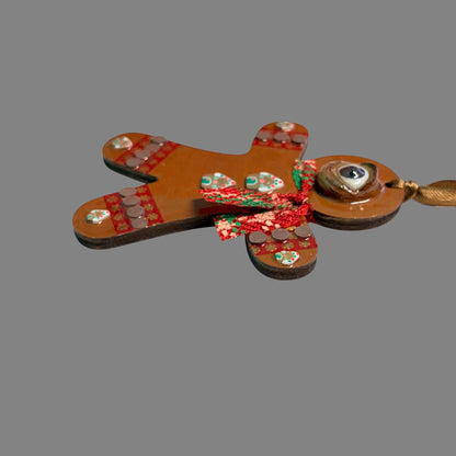 One Eyed Gingerbread Man Ornament | Christmas Tree Decoration | Whimsical Holiday Decor | Hand Painted Folk Art Ornament | Creepy Cute