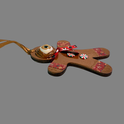 One Eyed Gingerbread Man Ornament | Christmas Tree Decoration | Whimsical Holiday Decor | Hand Painted Folk Art Ornament | Creepy Cute