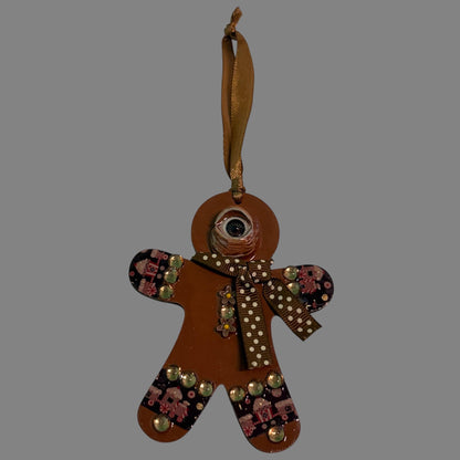 Hand-Painted One-Eyed Gingerbread Man Ornament