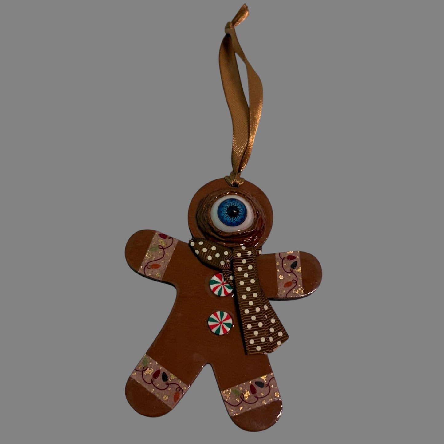 Hand-Painted One-Eyed Gingerbread Man Ornament