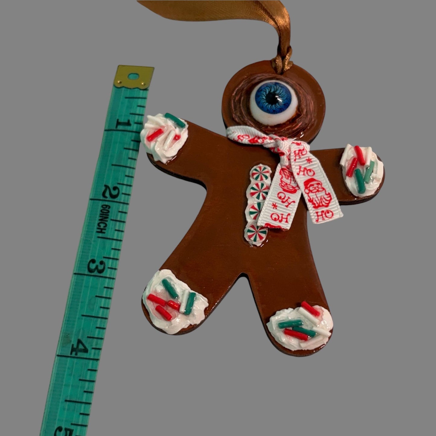 Hand-Painted One-Eyed Gingerbread Man Ornament