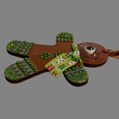 Hand-Painted One-Eyed Gingerbread Man Ornament