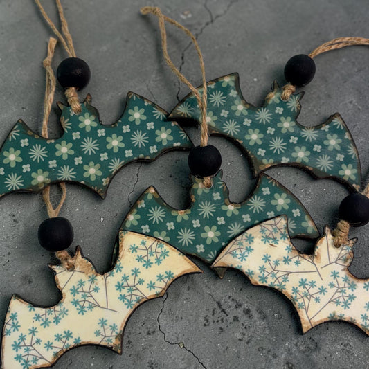 Whimsical Handmade Bat Ornament Set