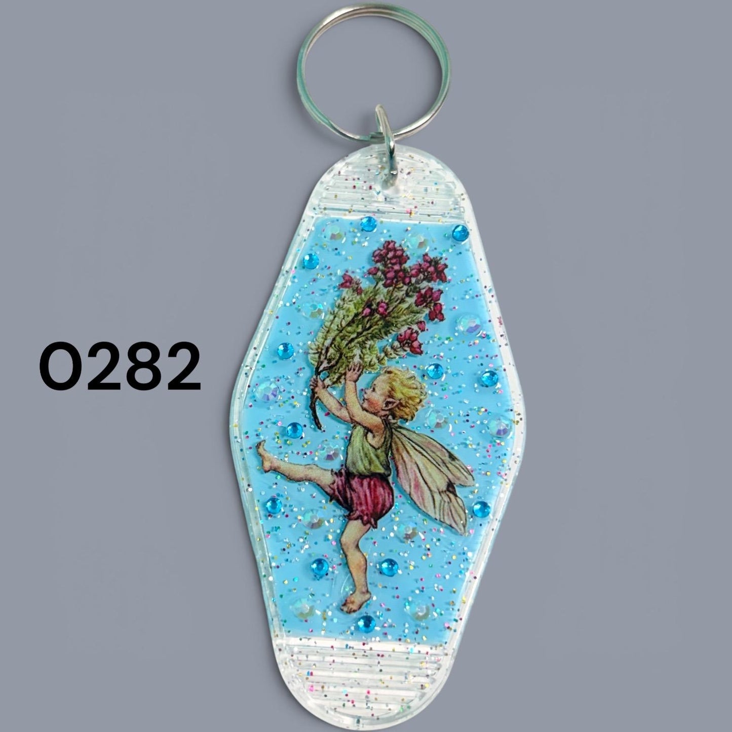 Whimsical Fairy Vintage style Hotel Motel Keychain