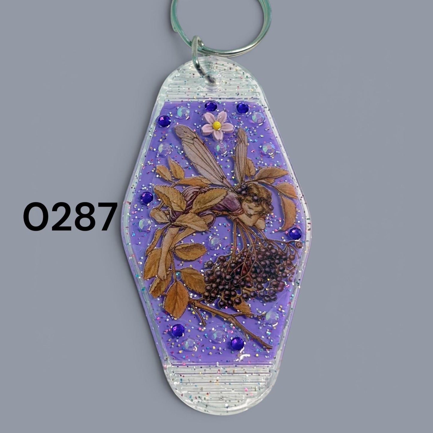 Whimsical Fairy Vintage style Hotel Motel Keychain