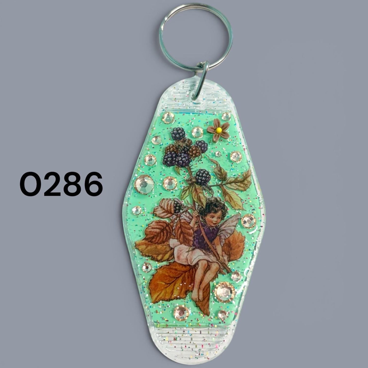 Whimsical Fairy Vintage style Hotel Motel Keychain