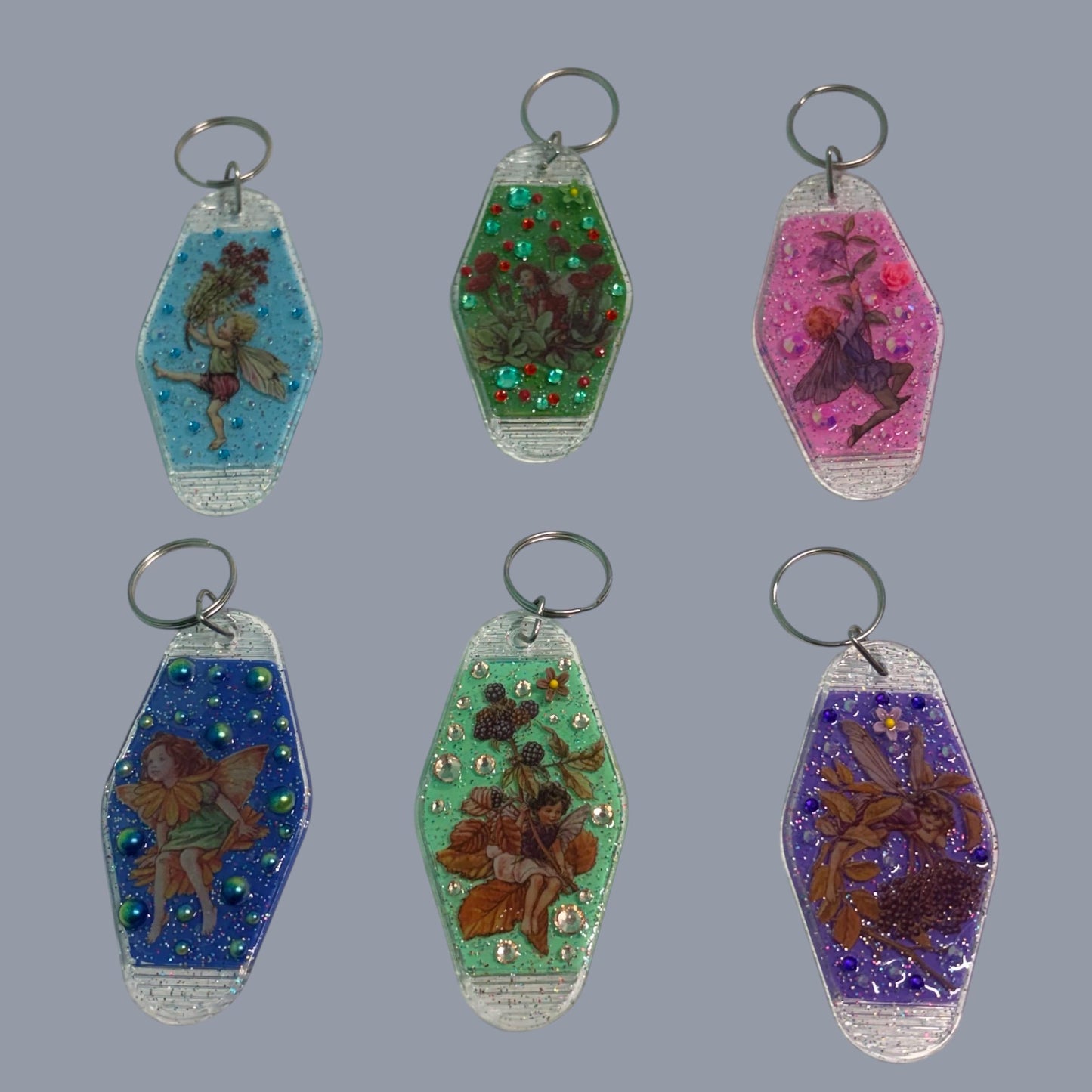 Whimsical Fairy Vintage style Hotel Motel Keychain