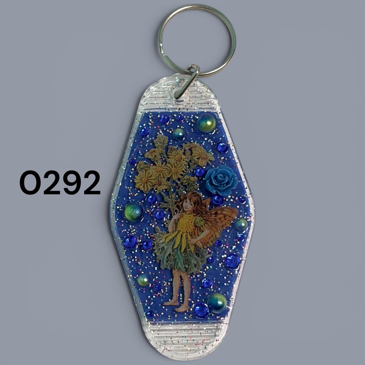 Whimsical Fairy Vintage style Hotel Motel Keychain