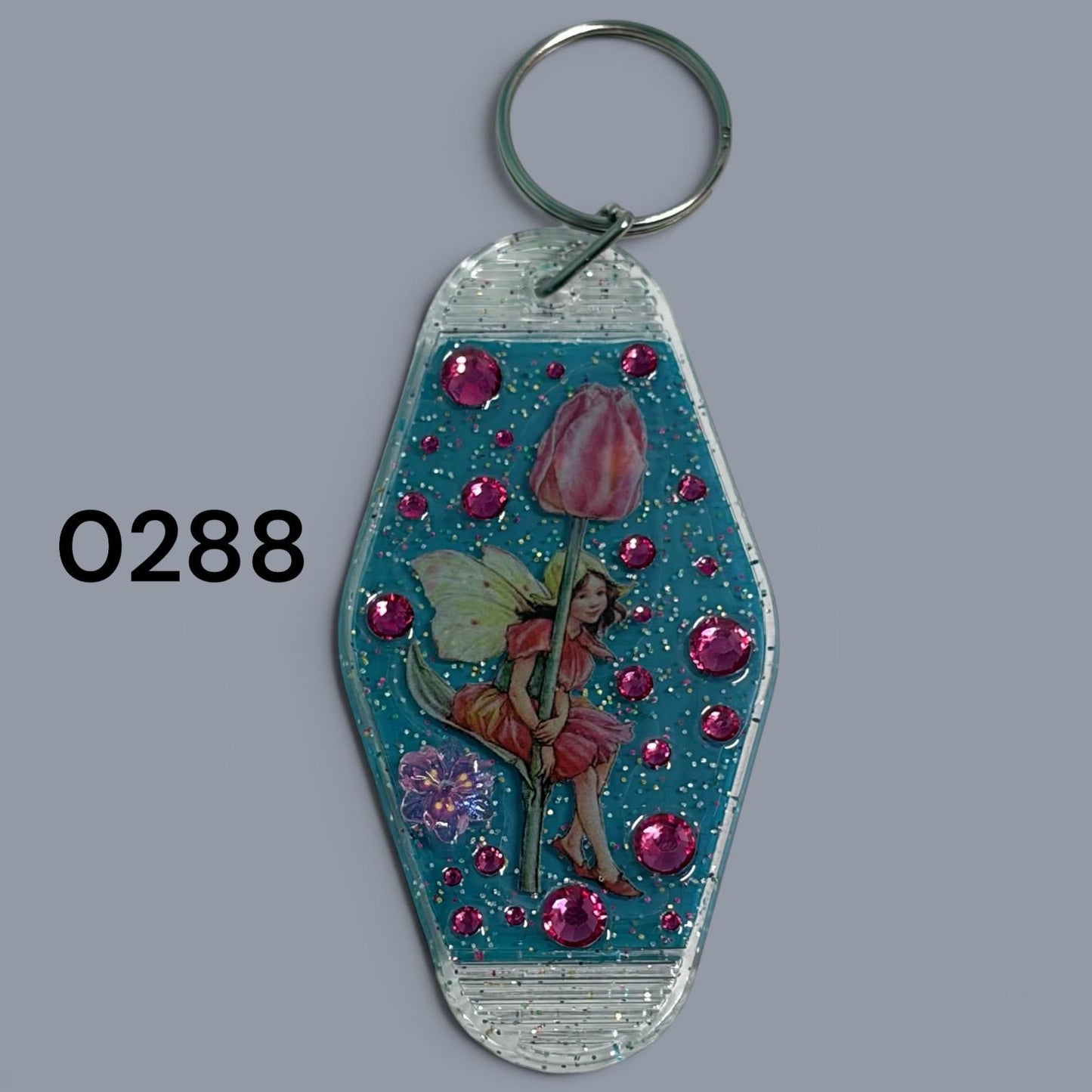 Whimsical Fairy Vintage style Hotel Motel Keychain