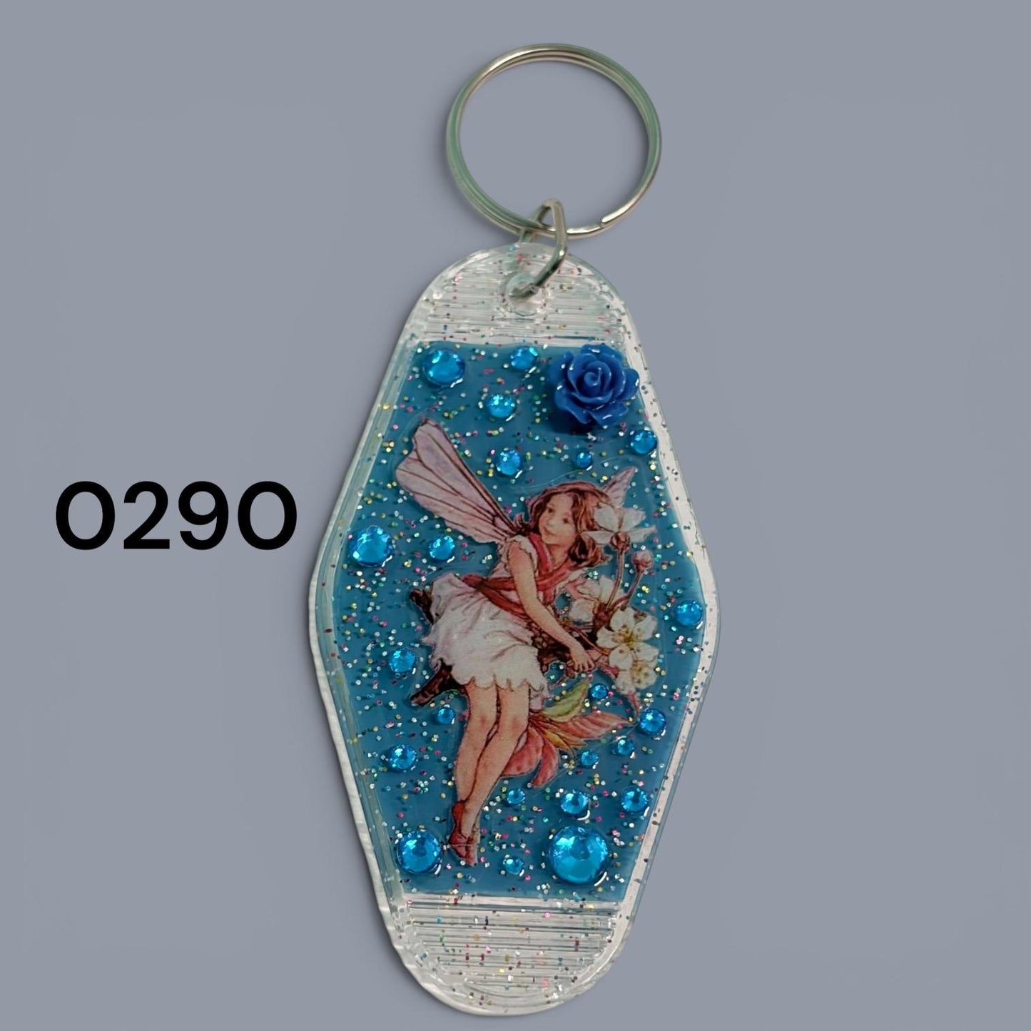 Whimsical Fairy Vintage style Hotel Motel Keychain