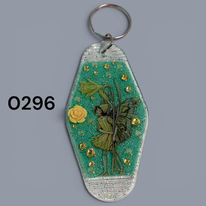 Whimsical Fairy Vintage style Hotel Motel Keychain