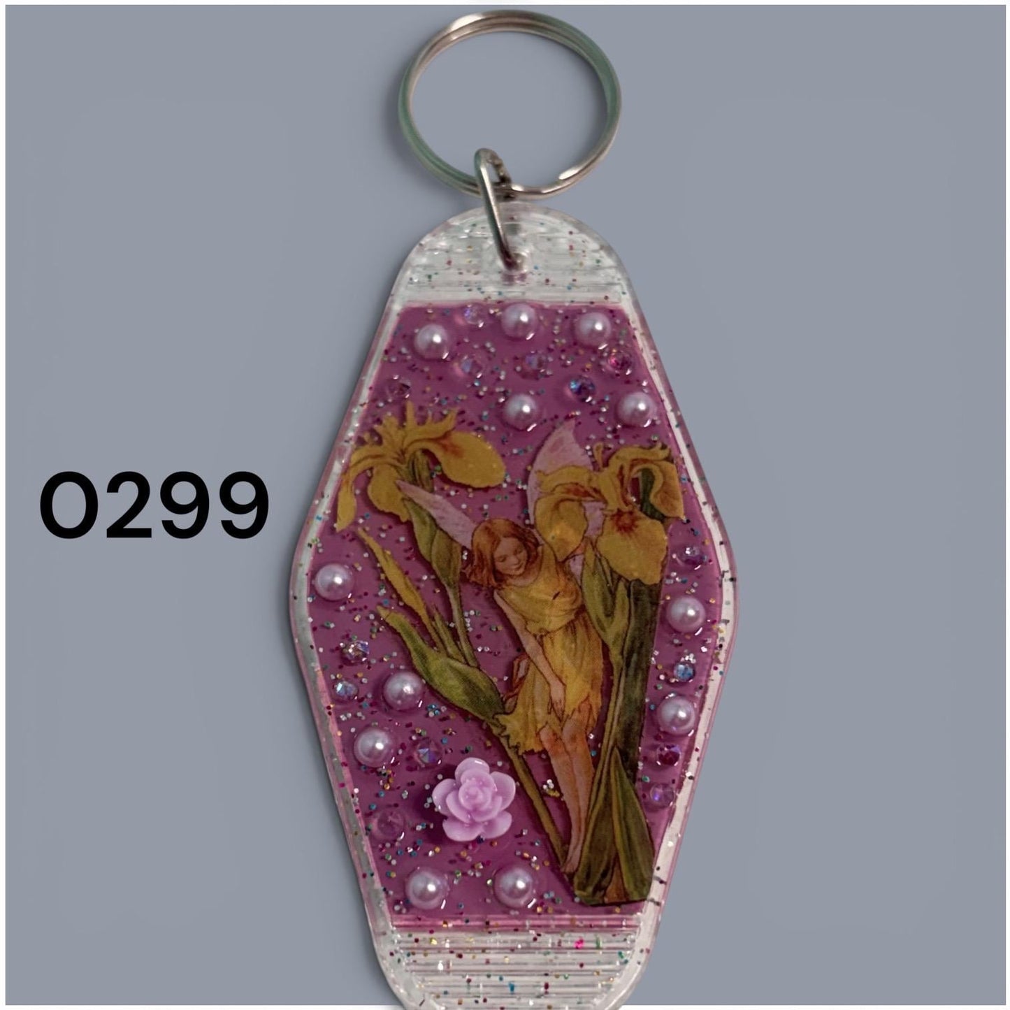 Whimsical Fairy Vintage style Hotel Motel Keychain