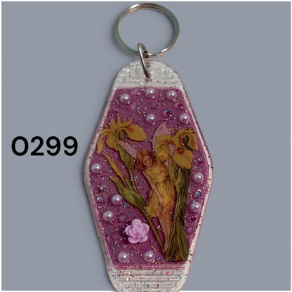 Whimsical Fairy Vintage style Hotel Motel Keychain