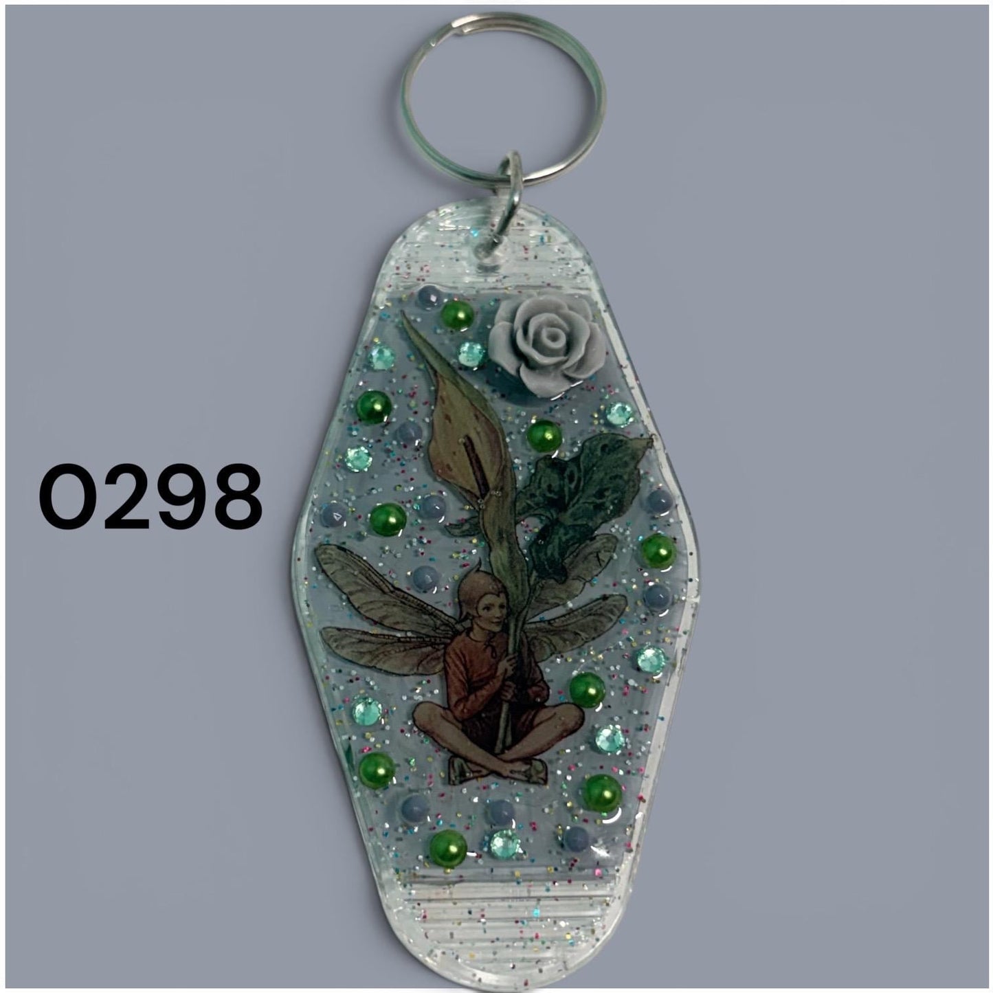 Whimsical Fairy Vintage style Hotel Motel Keychain