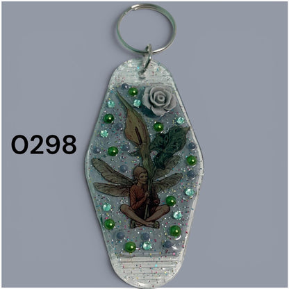 Whimsical Fairy Vintage style Hotel Motel Keychain
