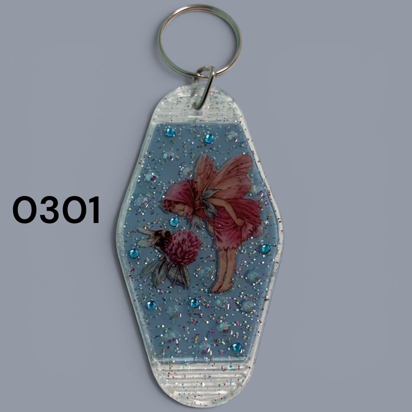 Whimsical Fairy Vintage style Hotel Motel Keychain