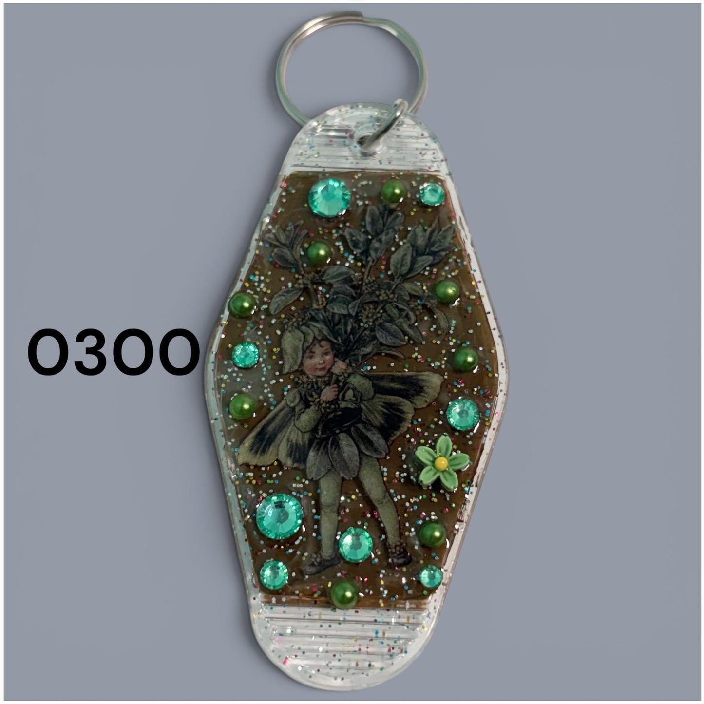 Whimsical Fairy Vintage style Hotel Motel Keychain