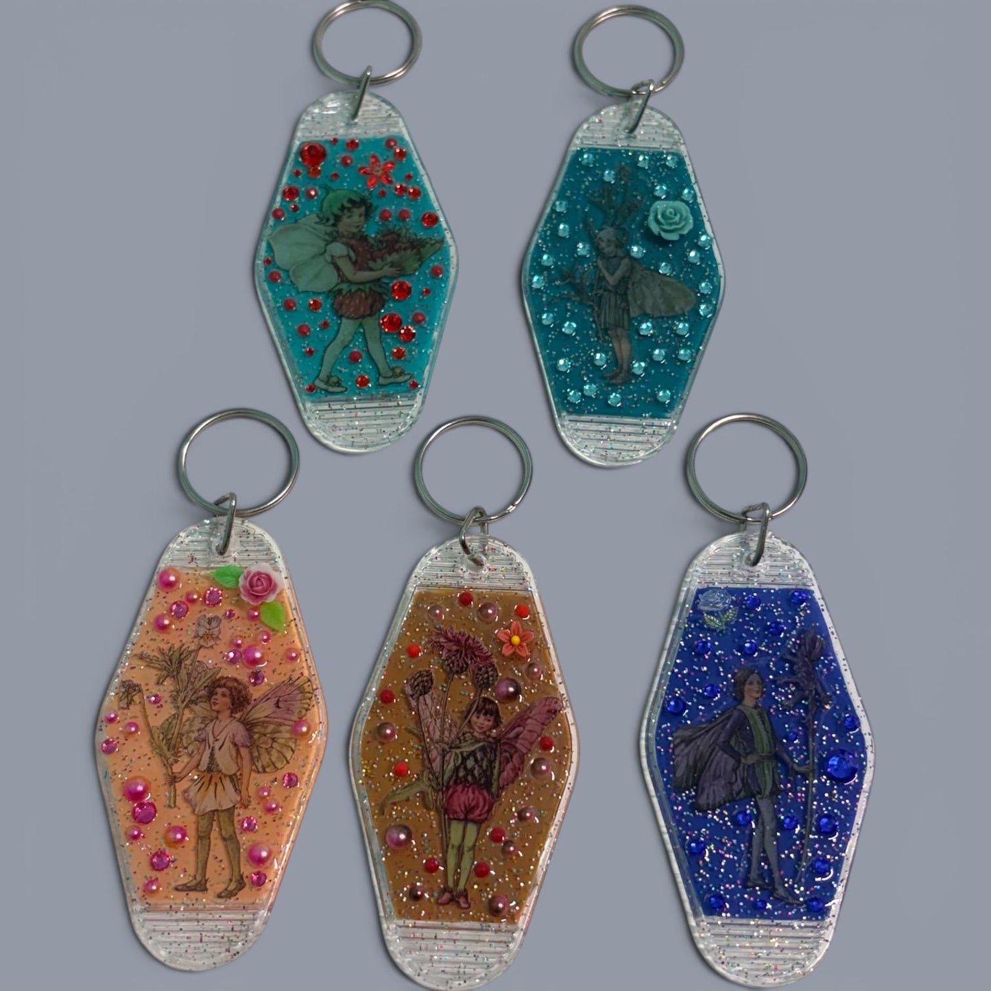 Whimsical Fairy Vintage style Hotel Motel Keychain