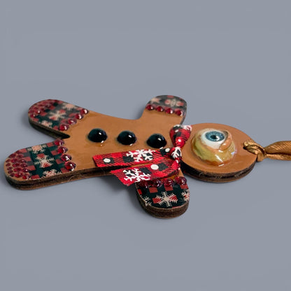 Hand-Painted One-Eyed Gingerbread Man Ornament