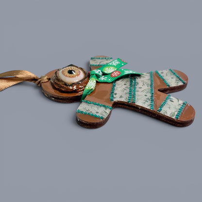 Hand-Painted One-Eyed Gingerbread Man Ornament