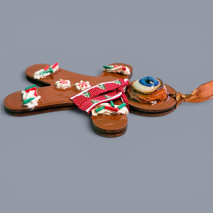 Hand-Painted One-Eyed Gingerbread Man Ornament