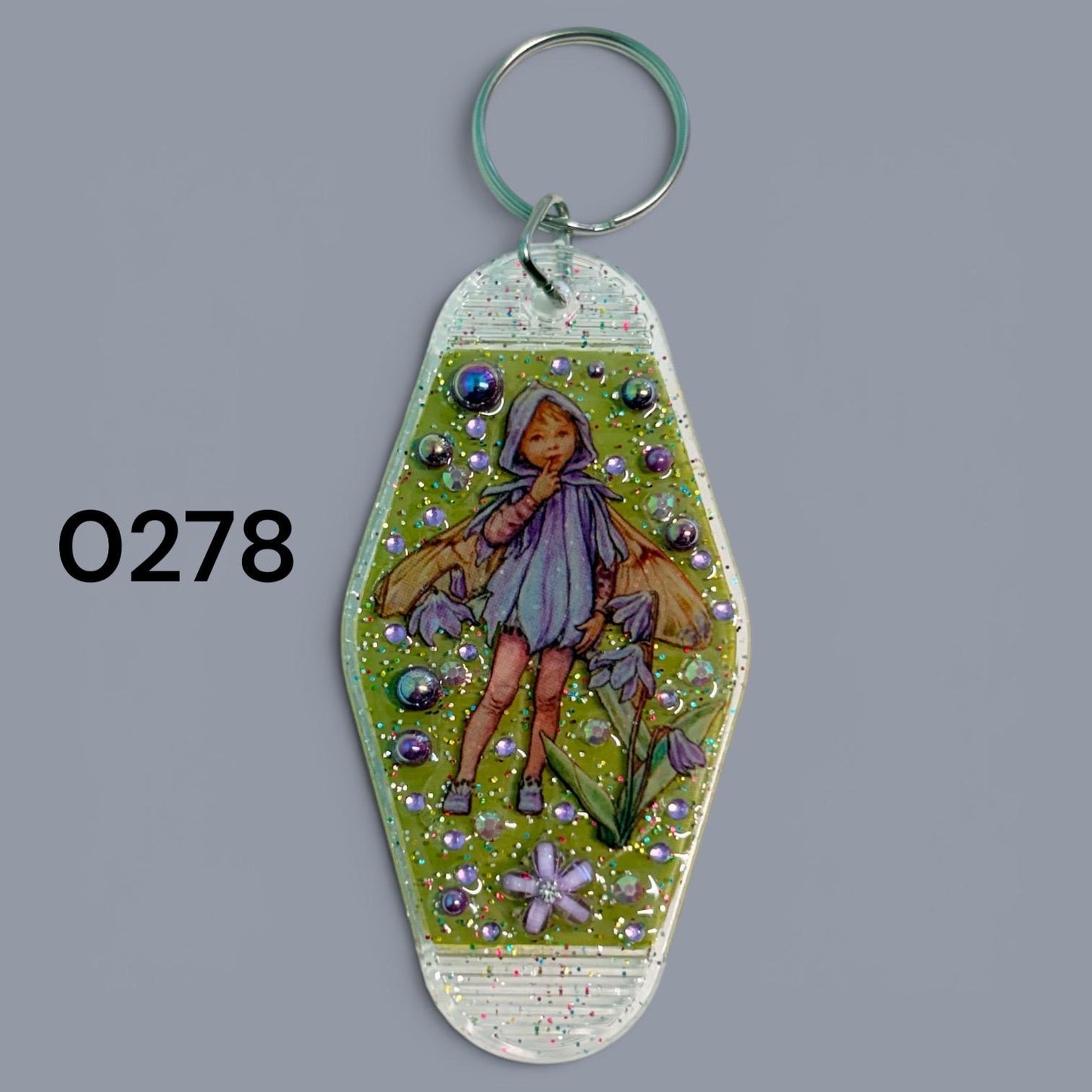 Whimsical Fairy Vintage style Hotel Motel Keychain