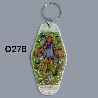 Whimsical Fairy Vintage style Hotel Motel Keychain
