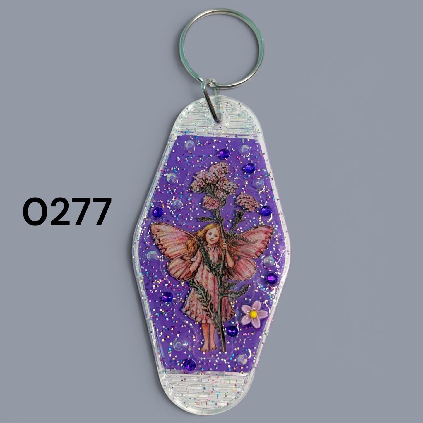 Whimsical Fairy Vintage style Hotel Motel Keychain