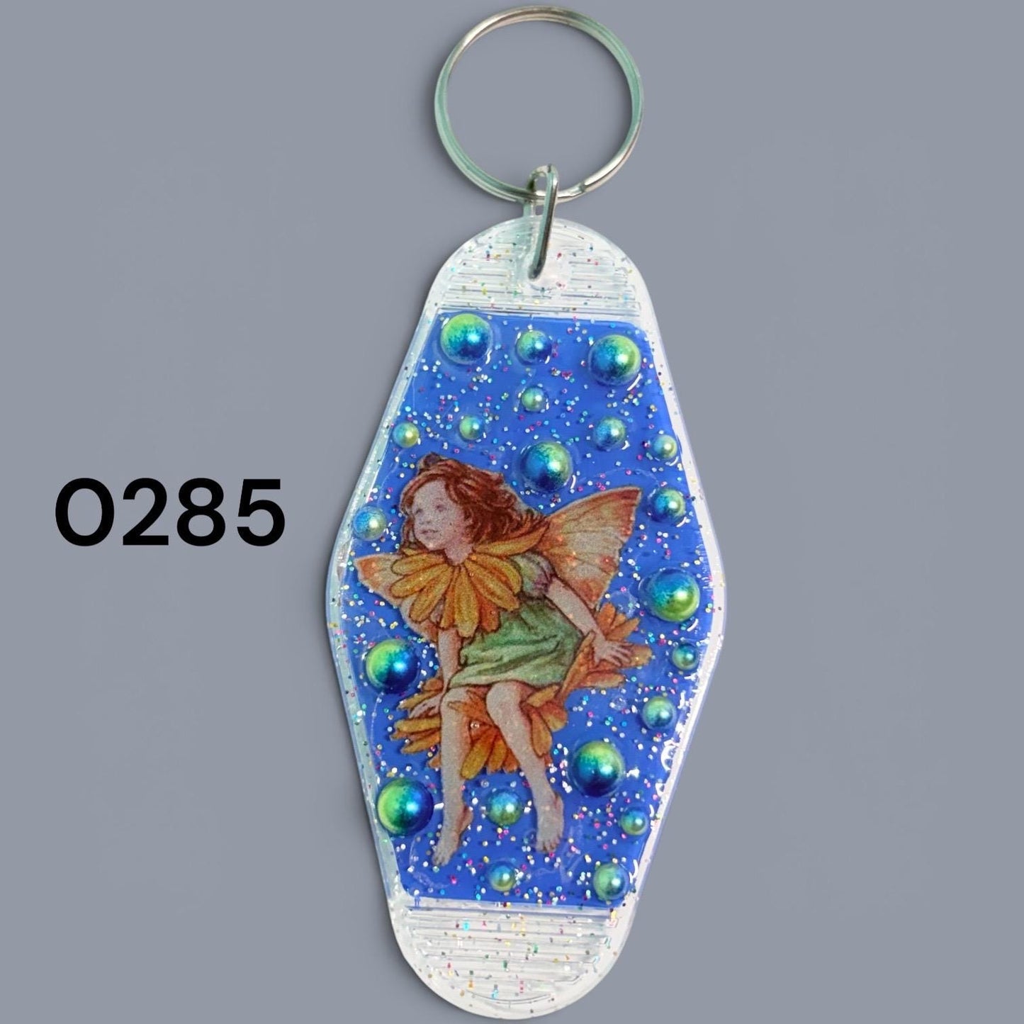 Whimsical Fairy Vintage style Hotel Motel Keychain
