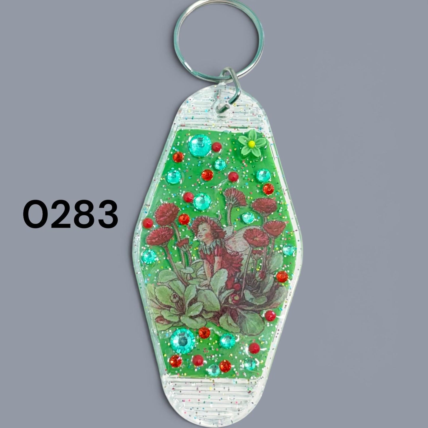Whimsical Fairy Vintage style Hotel Motel Keychain