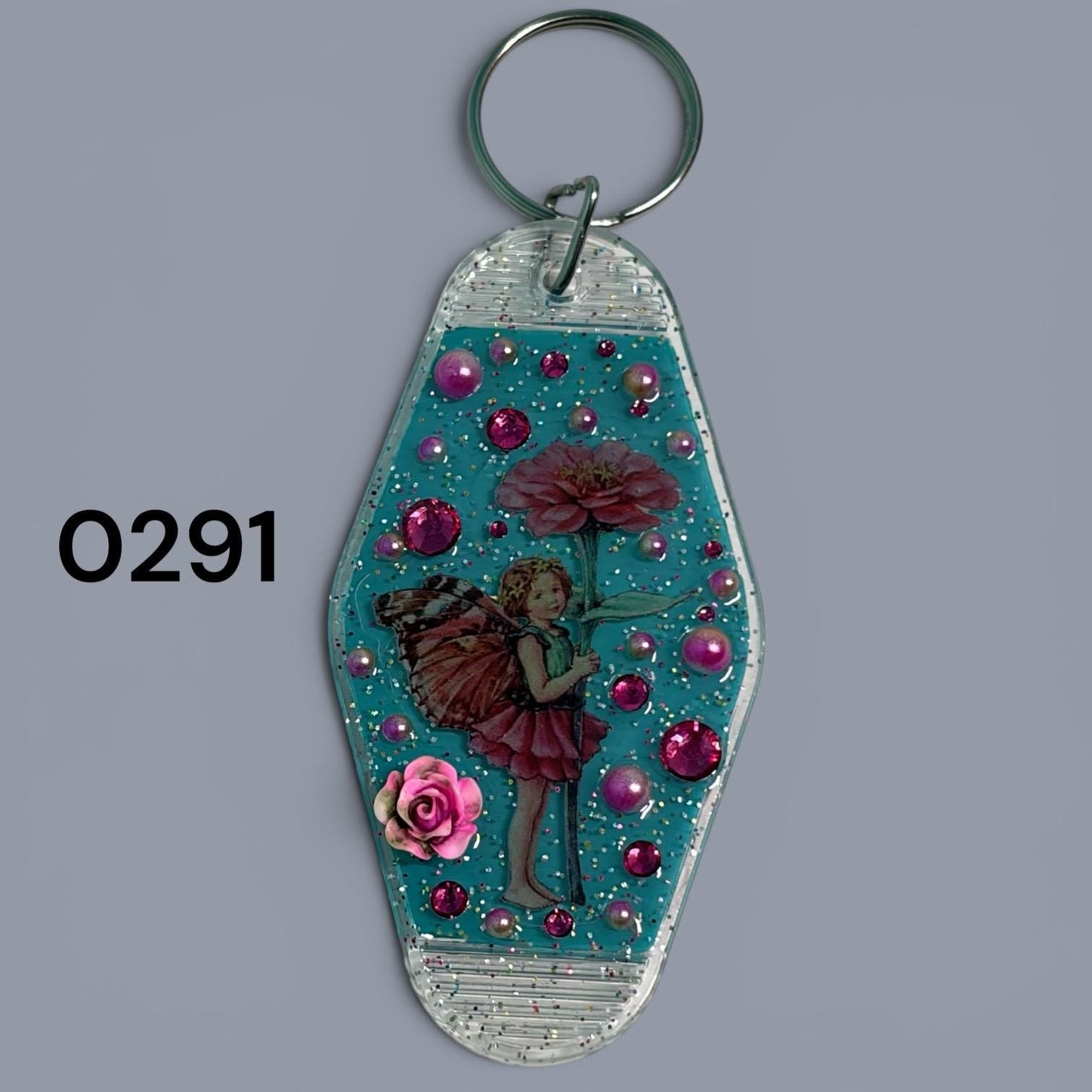 Whimsical Fairy Vintage style Hotel Motel Keychain
