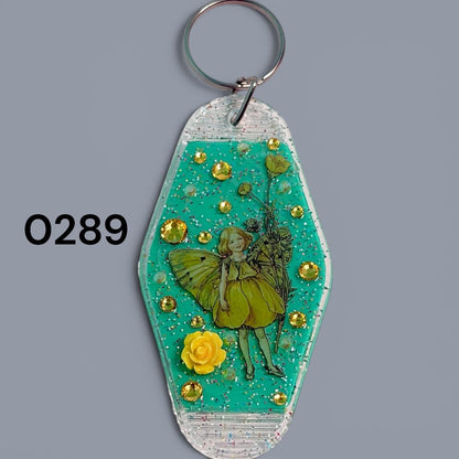 Whimsical Fairy Vintage style Hotel Motel Keychain