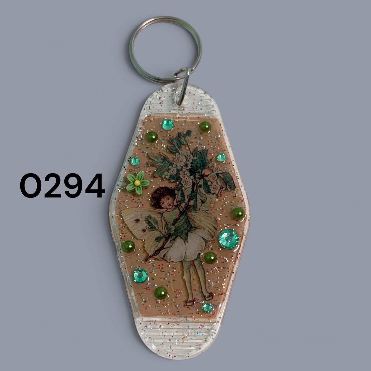 Whimsical Fairy Vintage style Hotel Motel Keychain