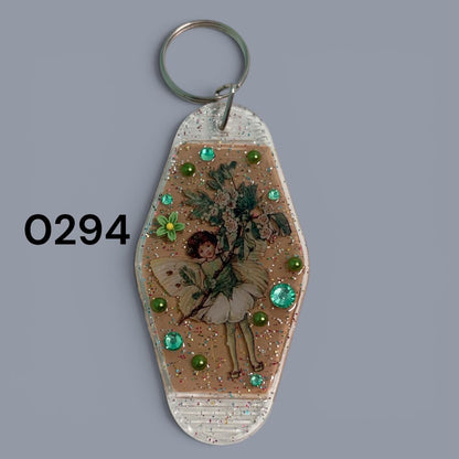 Whimsical Fairy Vintage style Hotel Motel Keychain
