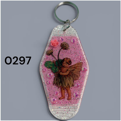 Whimsical Fairy Vintage style Hotel Motel Keychain