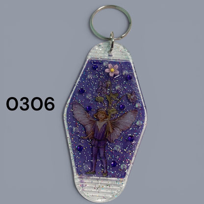 Whimsical Fairy Vintage style Hotel Motel Keychain