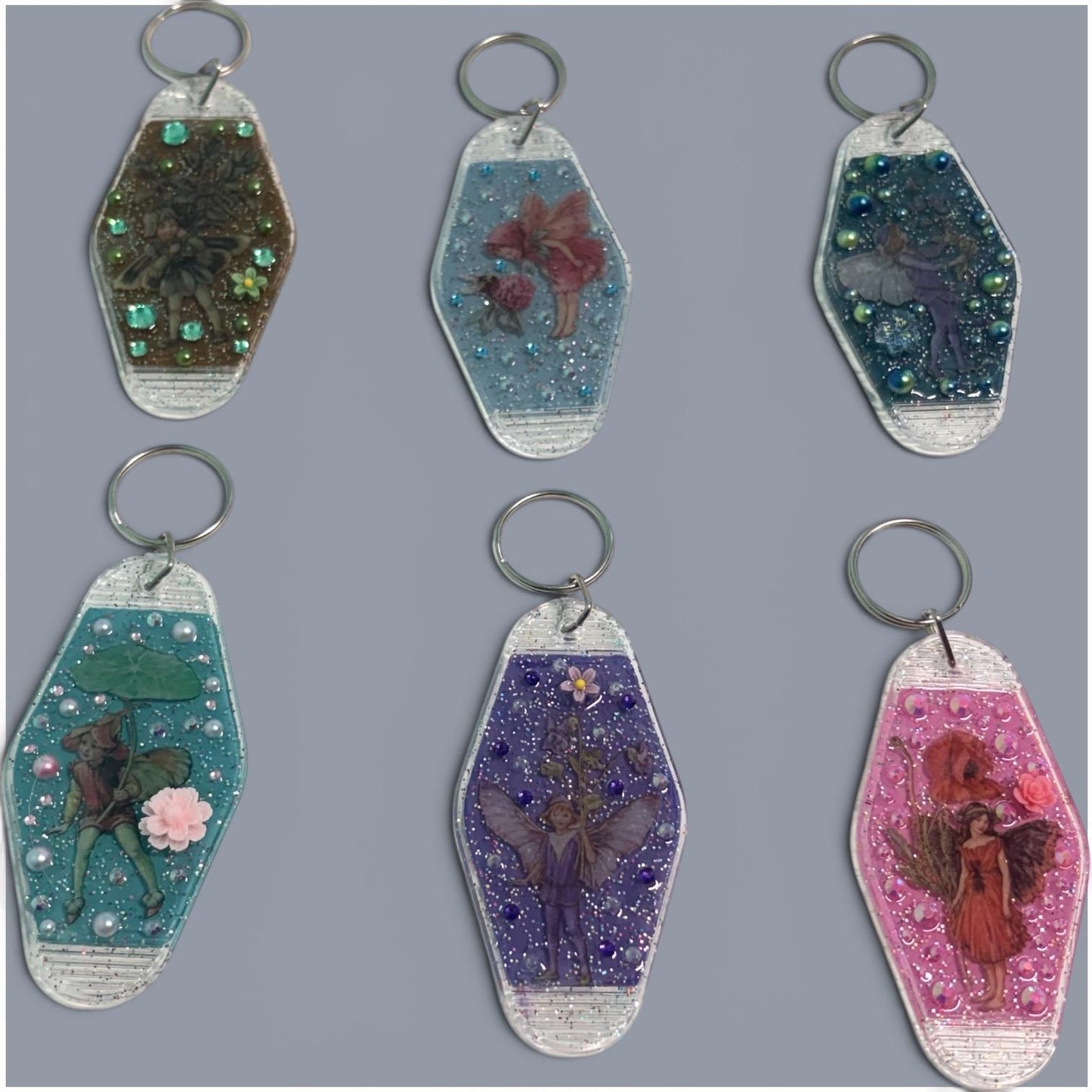 Whimsical Fairy Vintage style Hotel Motel Keychain
