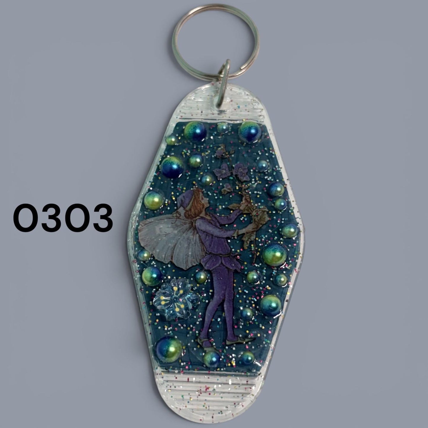 Whimsical Fairy Vintage style Hotel Motel Keychain
