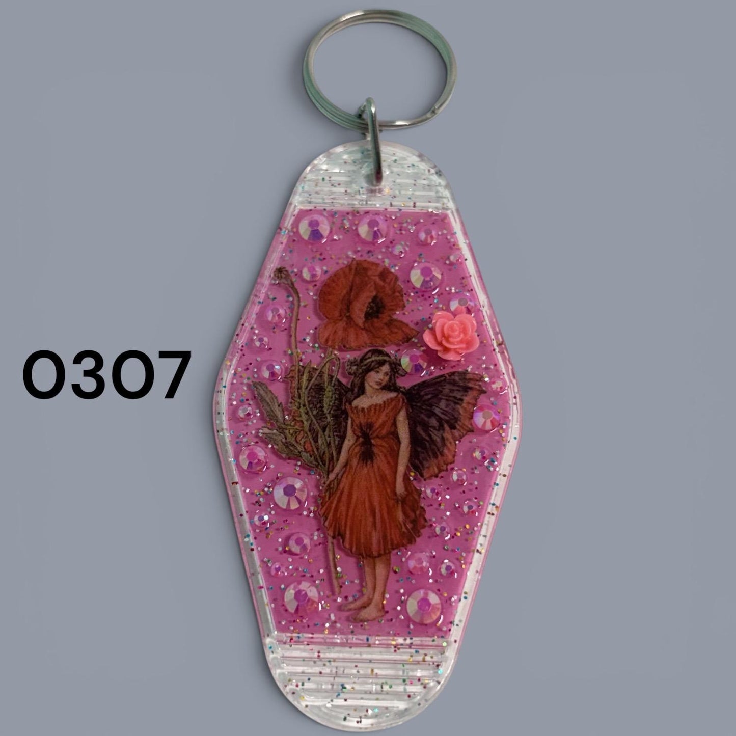 Whimsical Fairy Vintage style Hotel Motel Keychain