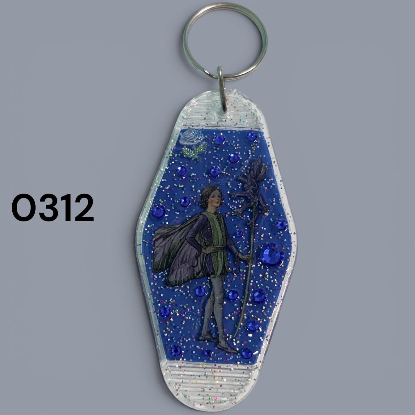 Whimsical Fairy Vintage style Hotel Motel Keychain